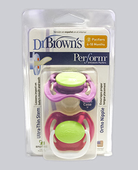 Pacifiers packed in blister packaging
